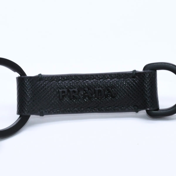極美品 PRADA プラダ ロゴ コインケース カードカース サファーノレザー ブラック ゴールド ブラック レザー 中古 4a003223