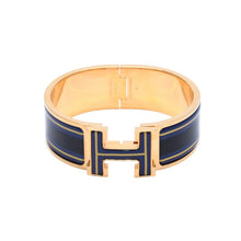 画像をギャラリービューアに読み込む, HERMES エルメス Clic Clac H クリック クラックH バングル ブレスレット 重量約64.13g ゴールド メタル GP エナメル 美品 中古 4a002971