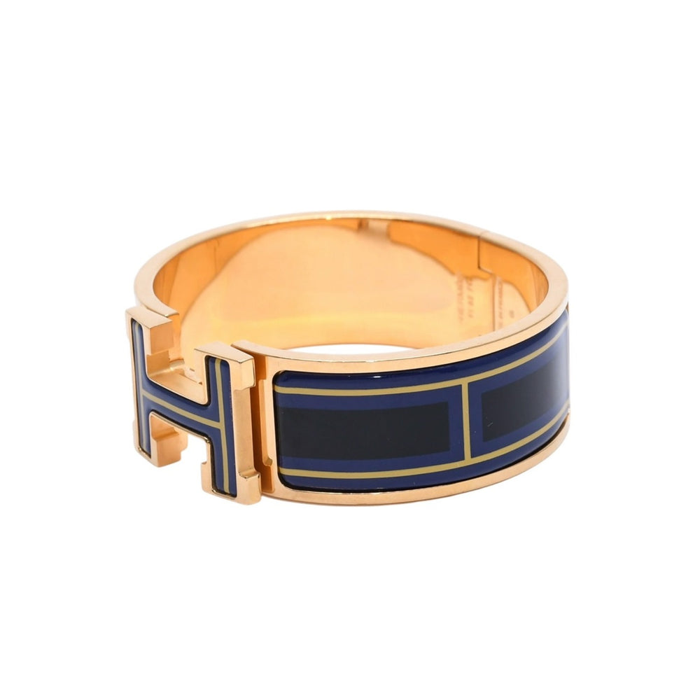 HERMES エルメス Clic Clac H クリック クラックH バングル ブレスレット 重量約64.13g ゴールド メタル GP エナメル 美品 中古 4a002971