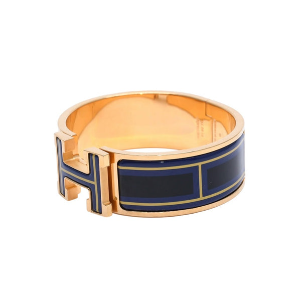 HERMES Clic Clac H Bangle Bracelet Weight approx. 64.13g Gold Metal GP Enamel Good Condition Used 4a002971