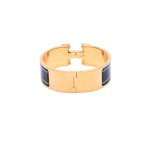 HERMES Clic Clac H Bangle Bracelet Weight approx. 64.13g Gold Metal GP Enamel Good Condition Used 4a002971