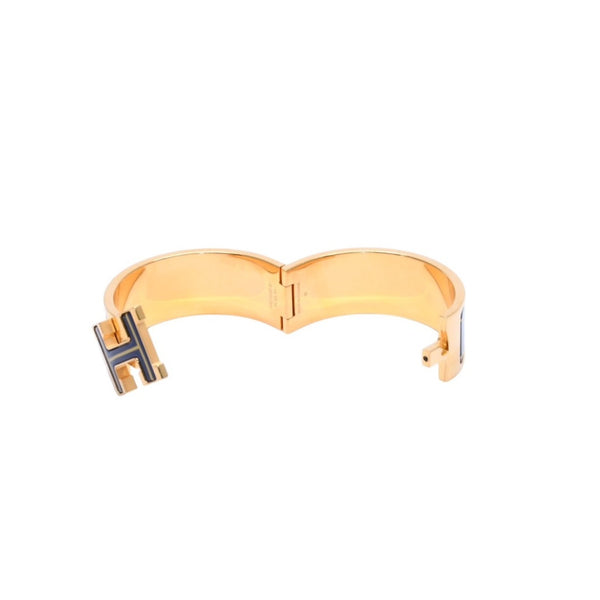 HERMES Clic Clac H Bangle Bracelet Weight approx. 64.13g Gold Metal GP Enamel Good Condition Used 4a002971