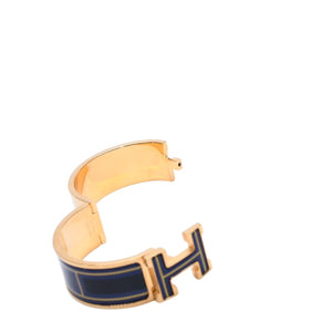 HERMES Clic Clac H Bangle Bracelet Weight approx. 64.13g Gold Metal GP Enamel Good Condition Used 4a002971