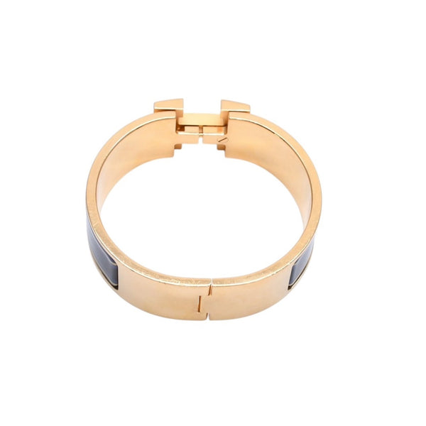 HERMES Clic Clac H Bangle Bracelet Weight approx. 64.13g Gold Metal GP Enamel Good Condition Used 4a002971