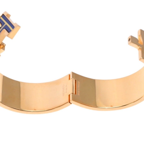 HERMES Clic Clac H Bangle Bracelet Weight approx. 64.13g Gold Metal GP Enamel Good Condition Used 4a002971