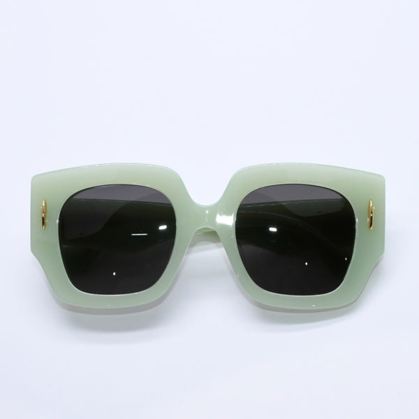 極美品 LOEWE ロエベ サングラス アイウェア LW40129U 95A サイズ50□22 140 アナグラムロゴ パステルグリーン 中古 4a003236