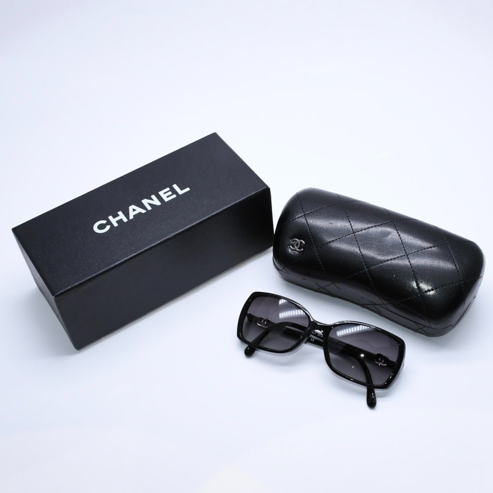 CHANEL シャネル サングラス アイウェア 5218-A c.501/3C サイズ54□16 135 ココマーク ブラック 美品 中古 4a003233