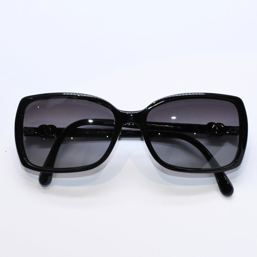 CHANEL シャネル サングラス アイウェア 5218-A c.501/3C サイズ54□16 135 ココマーク ブラック 美品 中古 4a003233