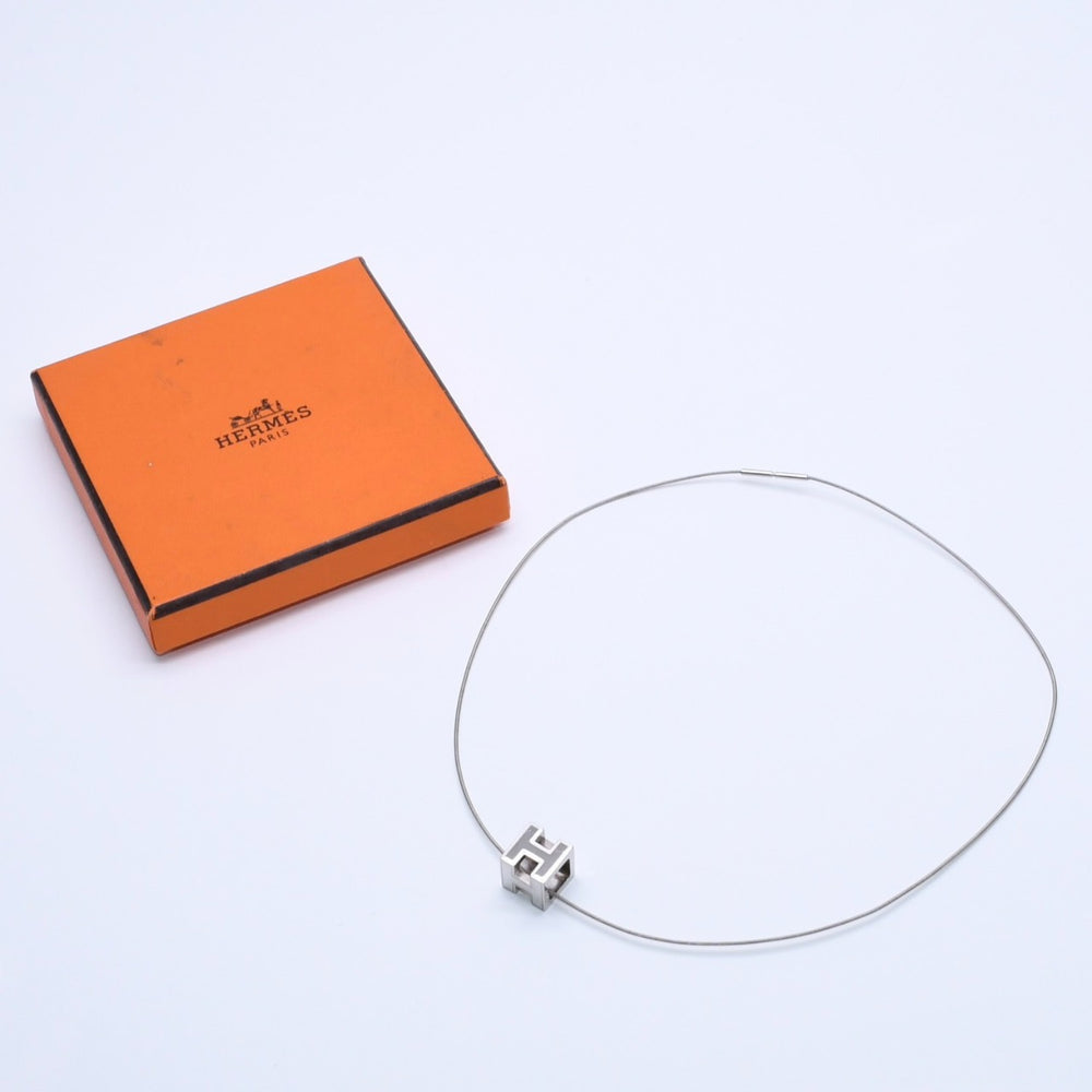 HERMES エルメス Cage d'H カージュ ド アッシュ Hキューブ ワイヤーネックレス 重量約7.01g シルバー 美品 中古 4a002970