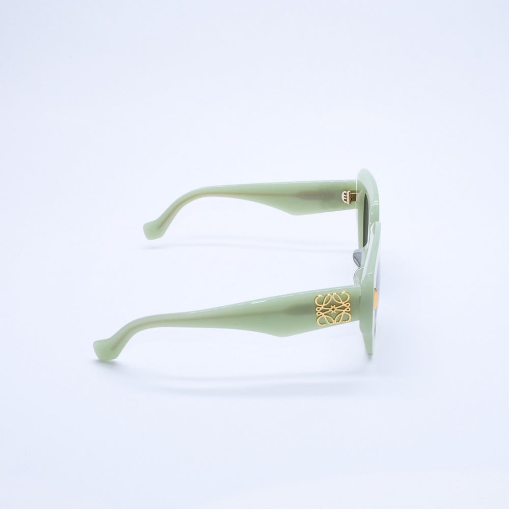 極美品 LOEWE ロエベ サングラス アイウェア LW40129U 95A サイズ50□22 140 アナグラムロゴ パステルグリーン 中古 4a003236