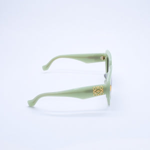極美品 LOEWE ロエベ サングラス アイウェア LW40129U 95A サイズ50□22 140 アナグラムロゴ パステルグリーン 中古 4a003236