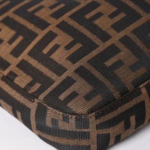 極美品 FENDI フェンディ Shoulder Bag ショルダーバッグ ズッカ キャンバス レザー シルバー金具 中古 4a003043