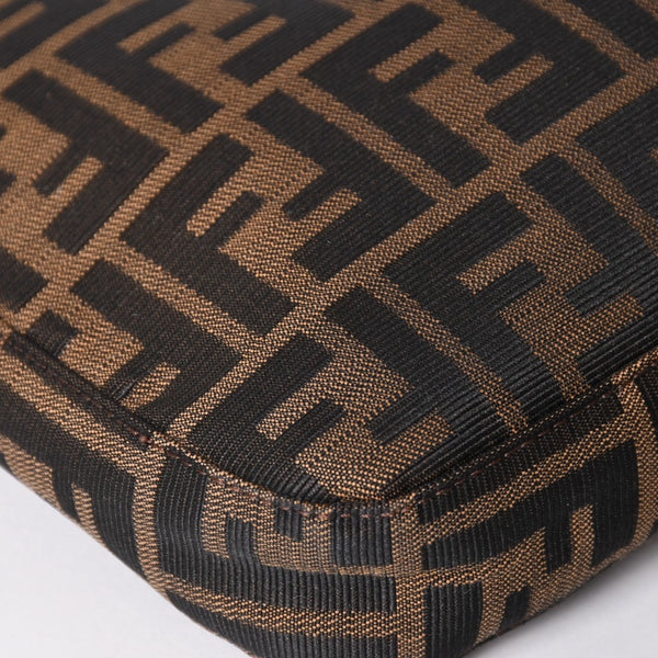 極美品 FENDI フェンディ Shoulder Bag ショルダーバッグ ズッカ キャンバス レザー シルバー金具 中古 4a003043