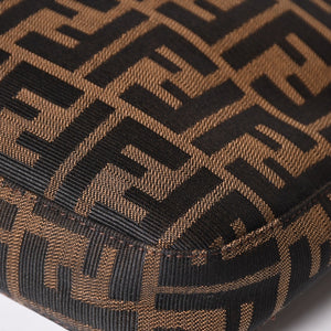 極美品 FENDI フェンディ Shoulder Bag ショルダーバッグ ズッカ キャンバス レザー シルバー金具 中古 4a003043
