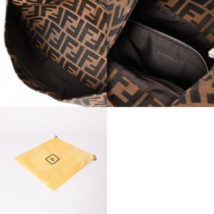 極美品 FENDI フェンディ Shoulder Bag ショルダーバッグ ズッカ キャンバス レザー シルバー金具 中古 4a003043