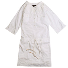 LOUIS VUITTON Louis Vuitton midi dress, size 36, white, gold hardware, 100% cotton, RW081B Excellent condition, used item 4a003243