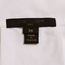 画像をギャラリービューアに読み込む, LOUIS VUITTON ルイヴィトン ミドル丈 ドレス サイズ36 ホワイト ゴールド金具 コットン100% RW081B 美品 中古 4a003243