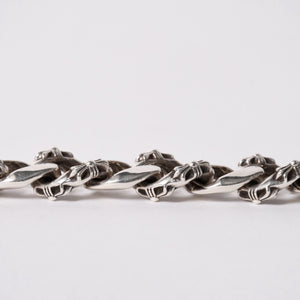CHROME HEARTS クロムハーツ ID FLORAL CRS FNCY P DIA フローラルクロス ファンシーチェーン IDブレスレット 13リンク 純正 美品 中古 4a003351