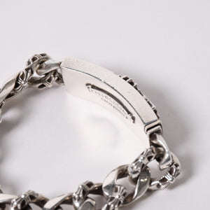 CHROME HEARTS クロムハーツ ID FLORAL CRS FNCY P DIA フローラルクロス ファンシーチェーン IDブレスレット 13リンク 純正 美品 中古 4a003351
