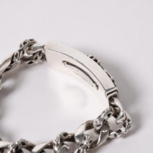 Load image into Gallery viewer, CHROME HEARTS クロムハーツ ID FLORAL CRS FNCY P DIA フローラルクロス ファンシーチェーン IDブレスレット 13リンク 純正 美品 中古 4a003351