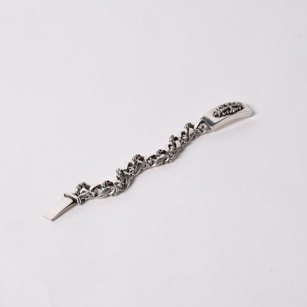 CHROME HEARTS クロムハーツ ID FLORAL CRS FNCY P DIA フローラルクロス ファンシーチェーン IDブレスレット 13リンク 純正 美品 中古 4a003351
