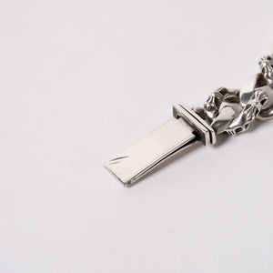 CHROME HEARTS クロムハーツ ID FLORAL CRS FNCY P DIA フローラルクロス ファンシーチェーン IDブレスレット 13リンク 純正 美品 中古 4a003351