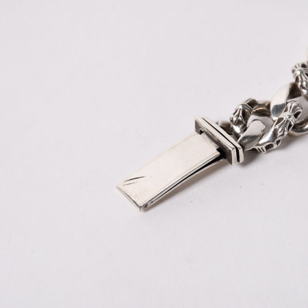 CHROME HEARTS クロムハーツ ID FLORAL CRS FNCY P DIA フローラルクロス ファンシーチェーン IDブレスレット 13リンク 純正 美品 中古 4a003351