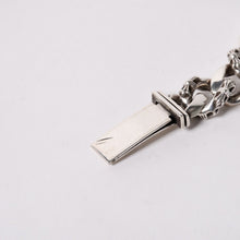 Load image into Gallery viewer, CHROME HEARTS クロムハーツ ID FLORAL CRS FNCY P DIA フローラルクロス ファンシーチェーン IDブレスレット 13リンク 純正 美品 中古 4a003351