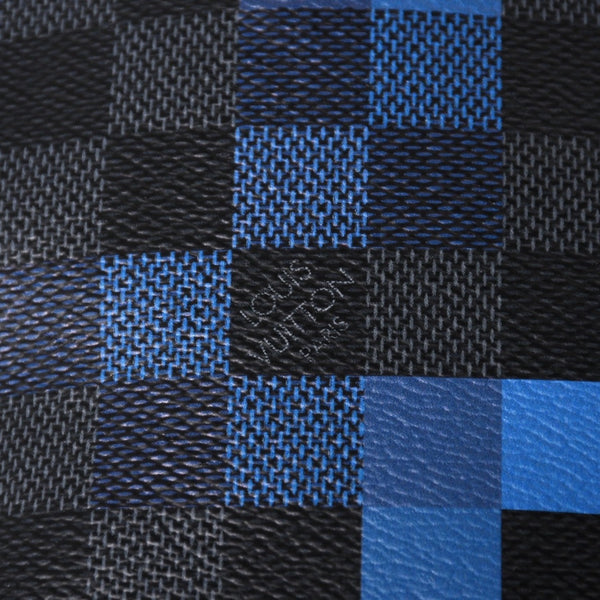 極美品 LOUIS VUITTON ルイヴィトン ボディバッグ ブラック ブルー グラフィット ピクセル アヴェニュー PVC レザーキャンバス シルバー金具 中古 4a002876