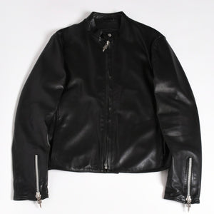 新品同様品 CHROME HEARTS クロムハーツ ダガージップ ライダースジャケット レザー シルバー925 中古 4a003307