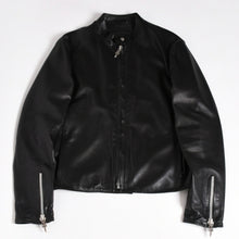 画像をギャラリービューアに読み込む, 新品同様品 CHROME HEARTS クロムハーツ ダガージップ ライダースジャケット レザー シルバー925 中古 4a003307