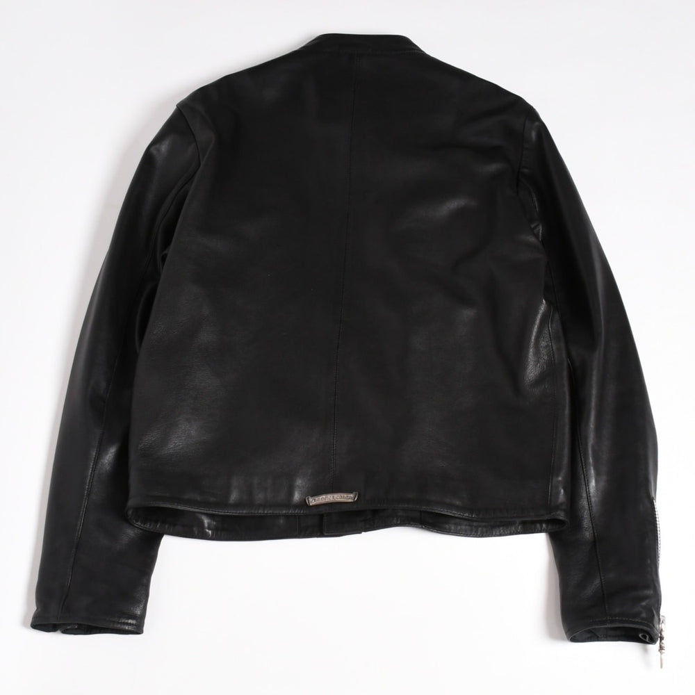 新品同様品 CHROME HEARTS クロムハーツ ダガージップ ライダースジャケット レザー シルバー925 中古 4a003307