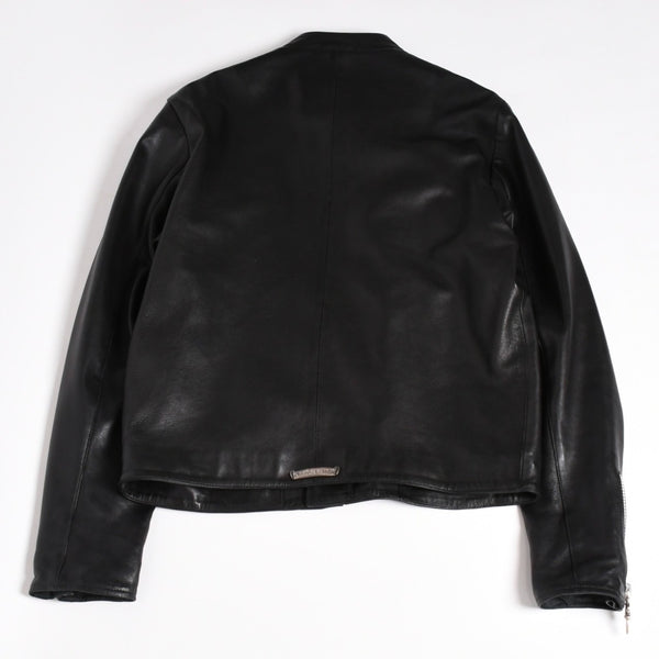 新品同様品 CHROME HEARTS クロムハーツ ダガージップ ライダースジャケット レザー シルバー925 中古 4a003307
