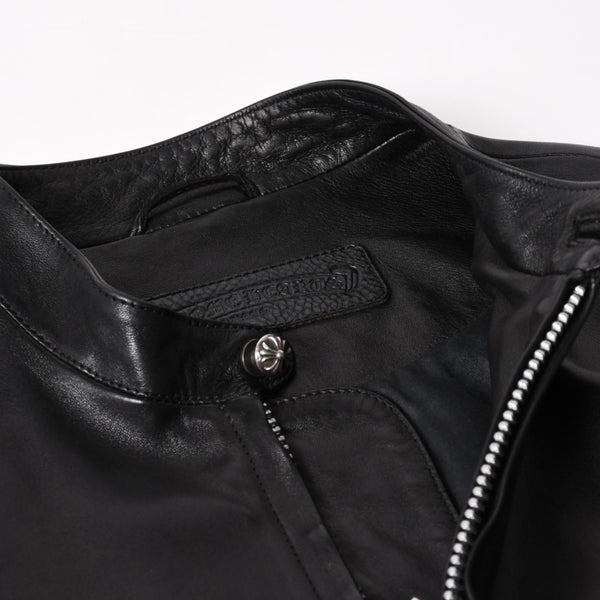 新品同様品 CHROME HEARTS クロムハーツ ダガージップ ライダースジャケット レザー シルバー925 中古 4a003307
