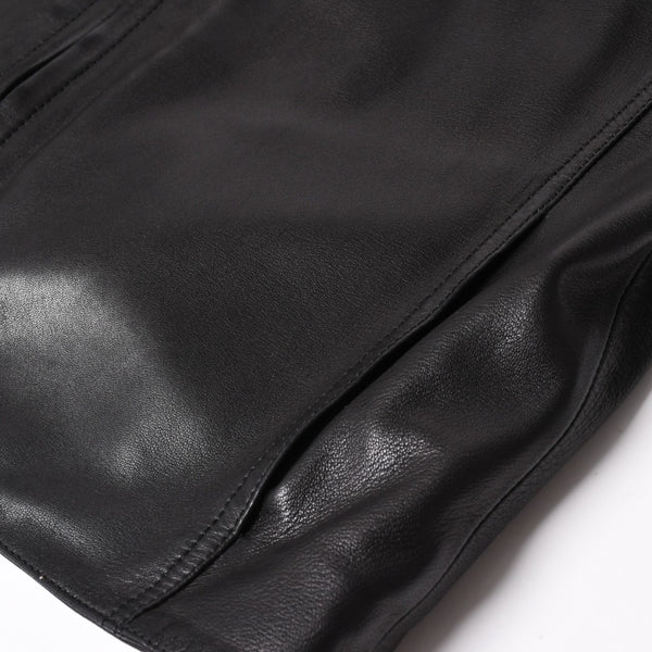 新品同様品 CHROME HEARTS クロムハーツ ダガージップ ライダースジャケット レザー シルバー925 中古 4a003307