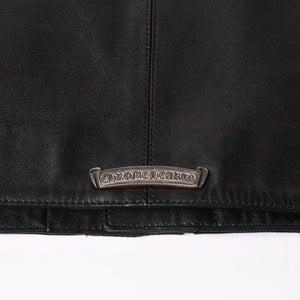 新品同様品 CHROME HEARTS クロムハーツ ダガージップ ライダースジャケット レザー シルバー925 中古 4a003307