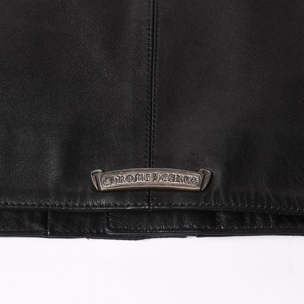 新品同様品 CHROME HEARTS クロムハーツ ダガージップ ライダースジャケット レザー シルバー925 中古 4a003307