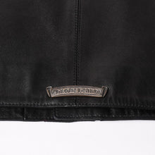 画像をギャラリービューアに読み込む, 新品同様品 CHROME HEARTS クロムハーツ ダガージップ ライダースジャケット レザー シルバー925 中古 4a003307