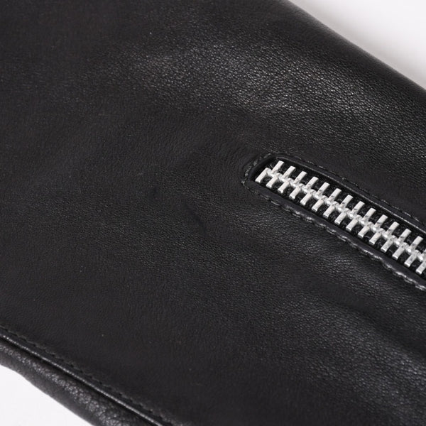 新品同様品 CHROME HEARTS クロムハーツ ダガージップ ライダースジャケット レザー シルバー925 中古 4a003307