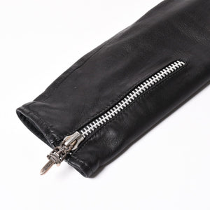 新品同様品 CHROME HEARTS クロムハーツ ダガージップ ライダースジャケット レザー シルバー925 中古 4a003307