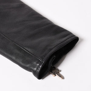 新品同様品 CHROME HEARTS クロムハーツ ダガージップ ライダースジャケット レザー シルバー925 中古 4a003307