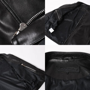 新品同様品 CHROME HEARTS クロムハーツ ダガージップ ライダースジャケット レザー シルバー925 中古 4a003307