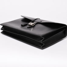 画像をギャラリービューアに読み込む, HERMES エルメス サックアデペッシュ ブリーフケース ビジネスバッグ ブラック シルバー金具 B刻印 レザー 美品 中古 4a003276