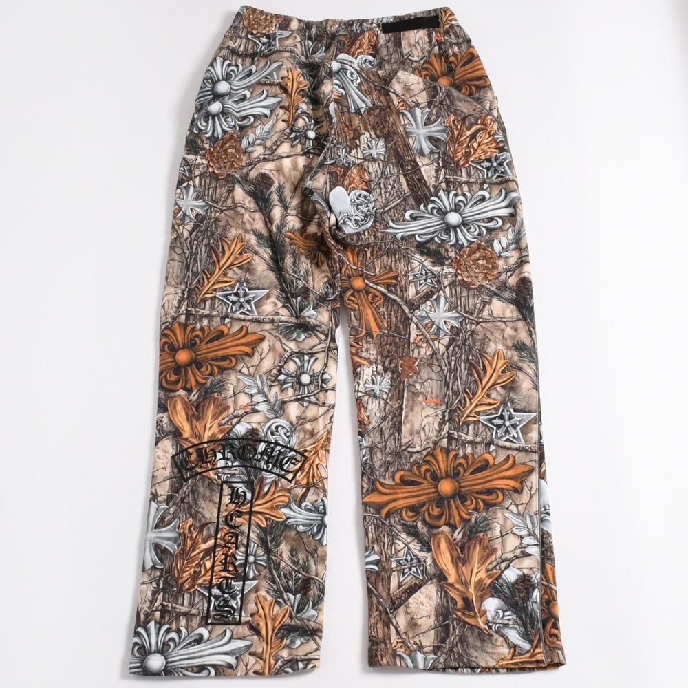 新品同様 CHROME HEARTS クロムハーツ ナイキ ドレイク ノクタ トリプルコラボ カモホースシュースウェットパンツ SW リアルツリー調 ウッドランドカモフラージュ Lサイズ 中古 4a003398