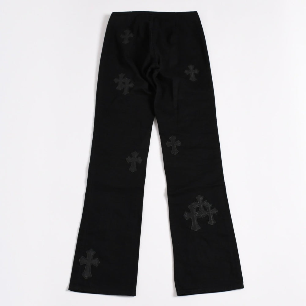 CHROME HEARTS Cemetery Cross Patch Denim Pants Size 23R 20 Patch Flare Knee After Patch Good Condition Used 4a003401
