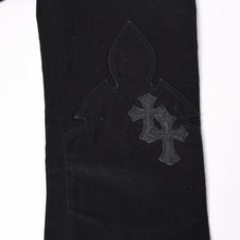 画像をギャラリービューアに読み込む, CHROME HEARTS クロムハーツ セメタリークロスパッチ デニムパンツ サイズ23R 20パッチ フレアニー アフターパッチ 美品 中古 4a003401