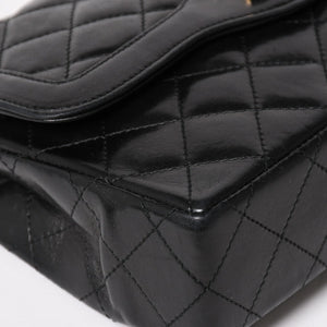 CHANEL Paris Limited Matelasse Chain Shoulder Bag W Flap Lambskin Black SV x GD Hardware 2nd Edition Coco Mark Good Condition Used 4a003277