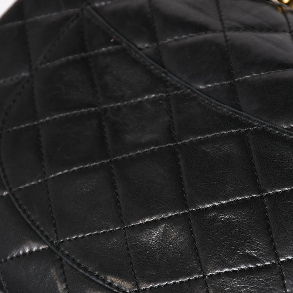 CHANEL Paris Limited Matelasse Chain Shoulder Bag W Flap Lambskin Black SV x GD Hardware 2nd Edition Coco Mark Good Condition Used 4a003277