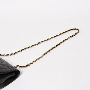 CHANEL Paris Limited Matelasse Chain Shoulder Bag W Flap Lambskin Black SV x GD Hardware 2nd Edition Coco Mark Good Condition Used 4a003277