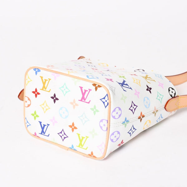 新品同様 LOUIS VUITTON ルイヴィトン ハンドバッグ オールインBB TM M13089 モノグラム マルチカラー ホワイト 村上隆 中古 4a003280